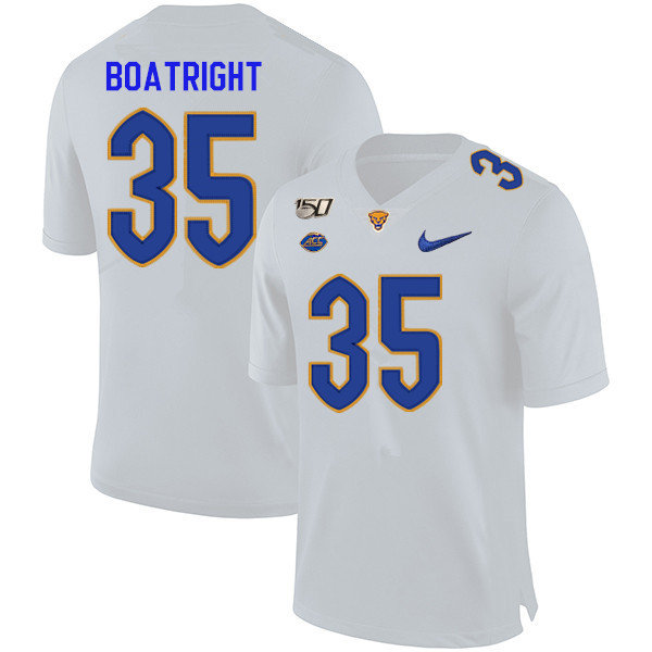 2019 Men #35 Rob Boatright Pitt Panthers College Football Jerseys Sale-White